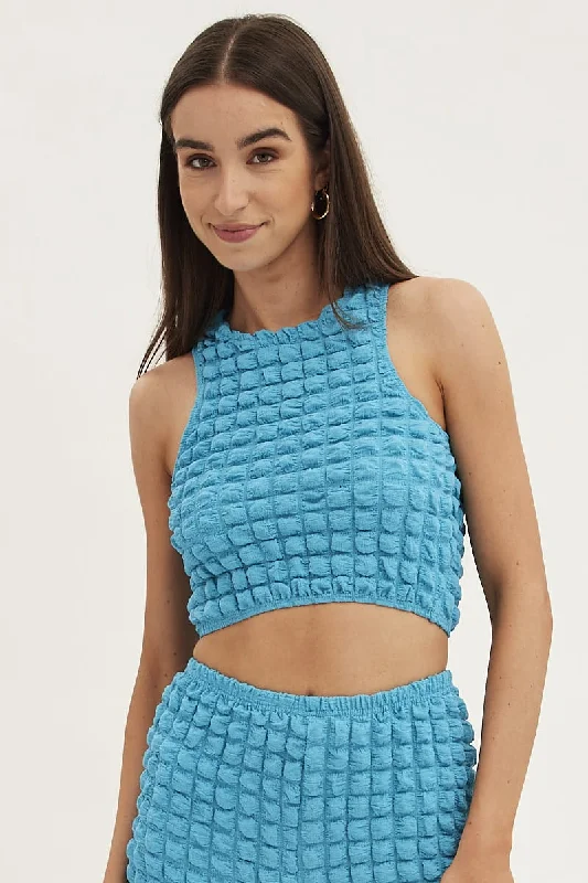 Blue Crop Top