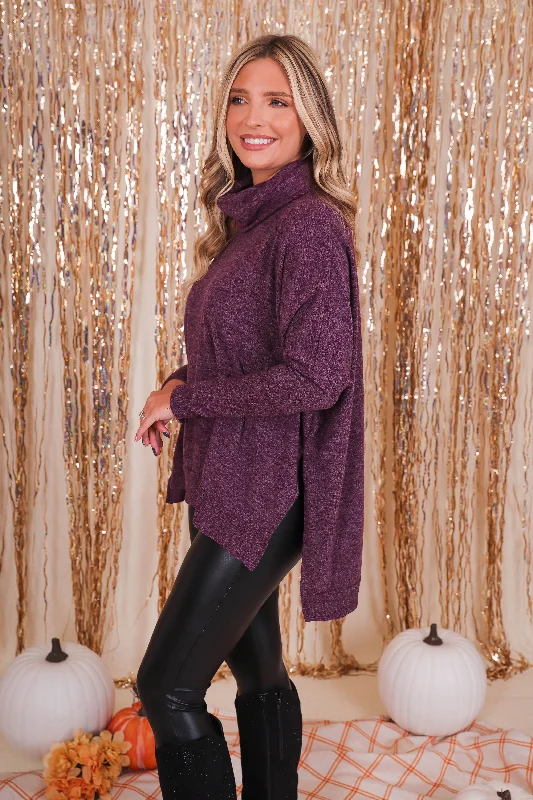 Crisp Cozy Air Sweater-Plum