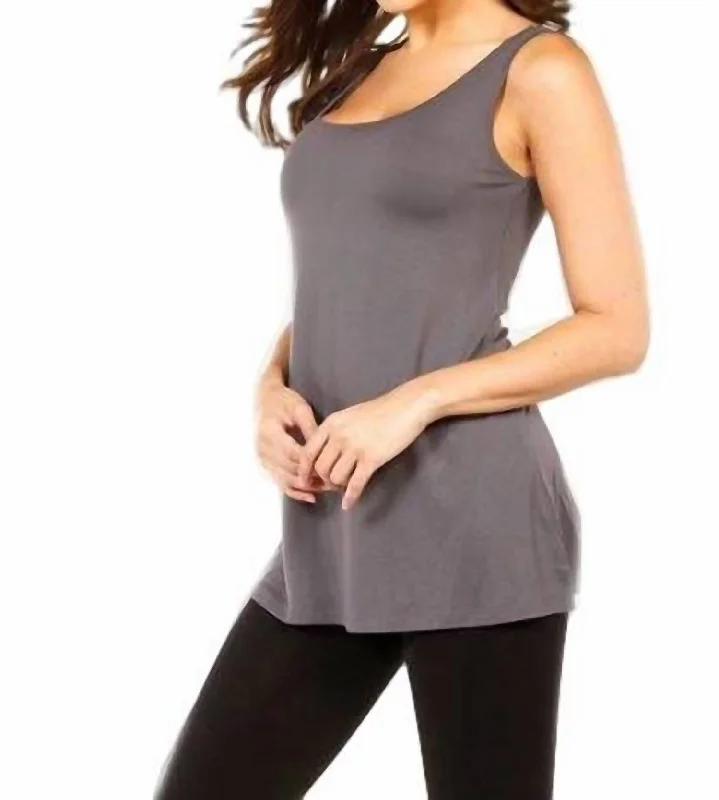 Bra-Friendly Tank Tunic In Gray