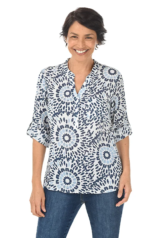 Petal Mandalas High-Low Blouse