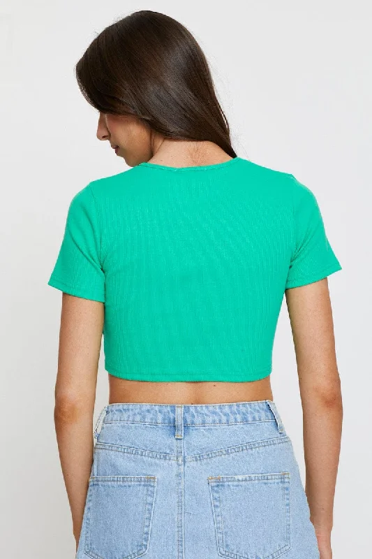 Green Crop Top