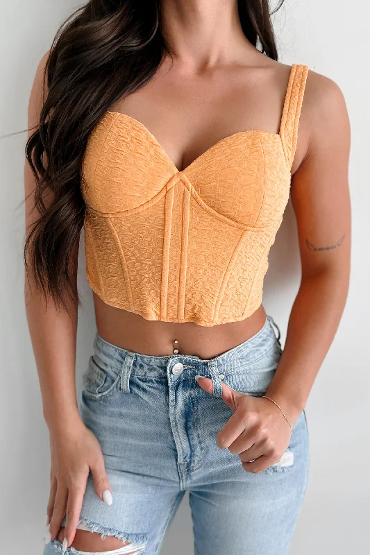 Irresistibly Me Textured Corset Top (Marigold)