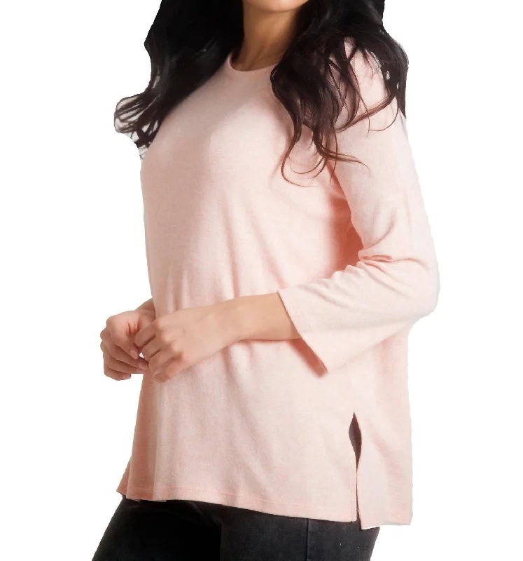 Lillie Kashmira 3/4 Sleeve Tunic In Peach