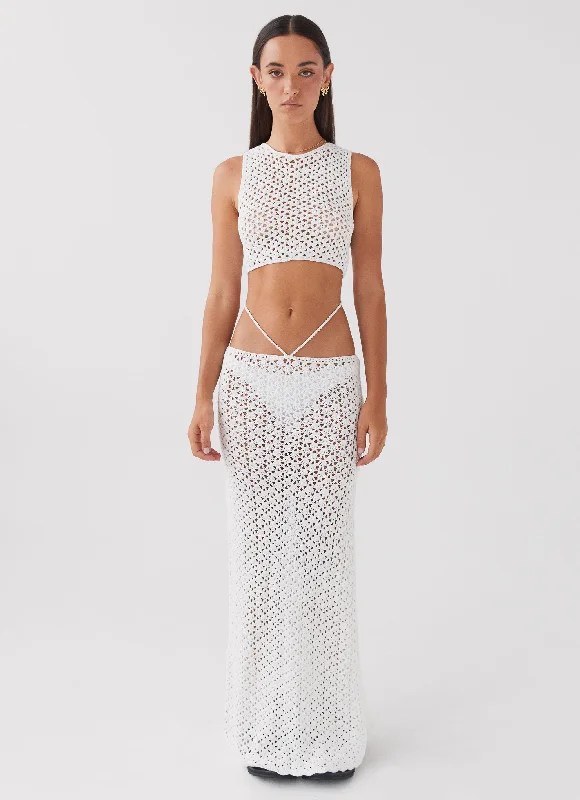 Mabel Bay Crochet Tank Top - White