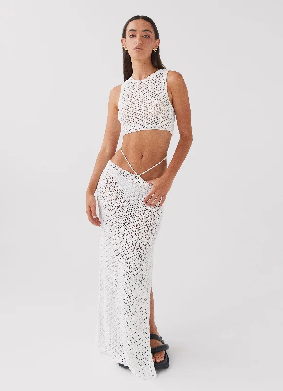 Mabel Bay Crochet Tank Top - White