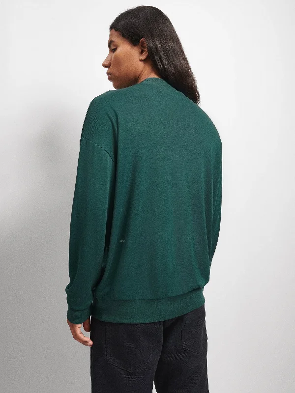 Men's Seaweed Lyocell Fine Knit Top—Foliage Green