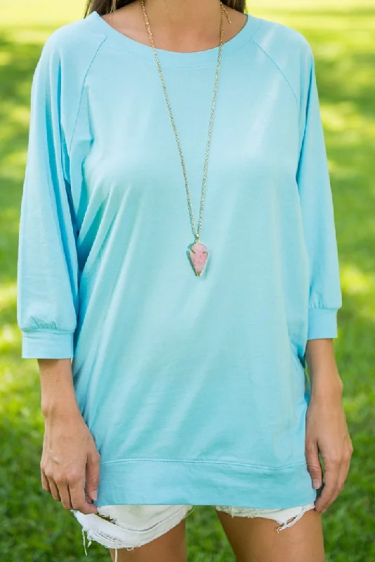 Slouchy Dolman Sky Blue Tunic