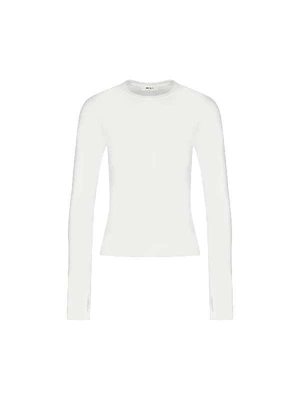 Women's 365 Cotton-Stretch Long-Sleeved Top—off-white