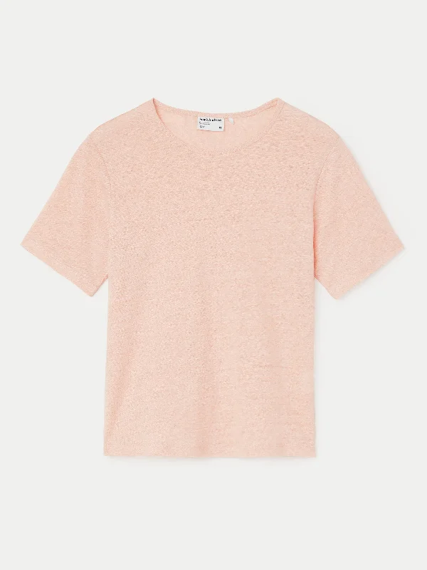 The Fluid Linen T-Shirt in Light Pink