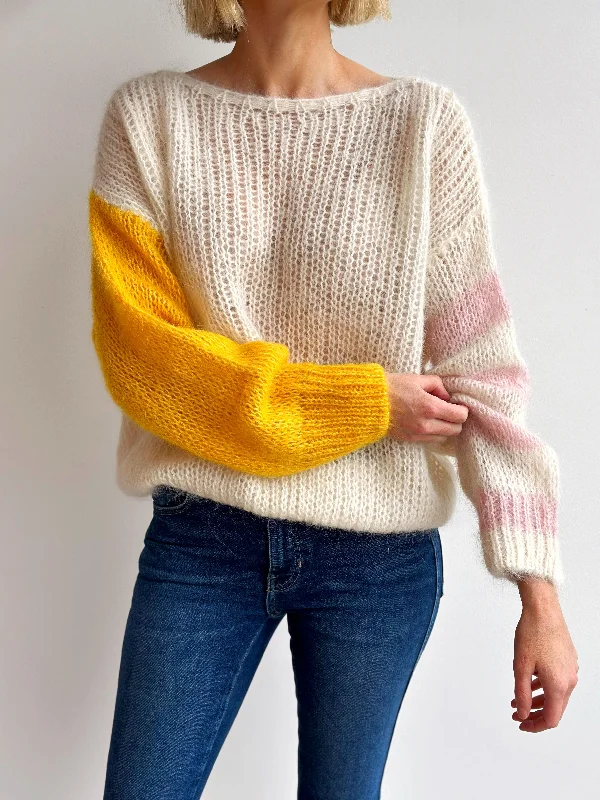 Amira Pullover - Yellow/ White/ Light Pink