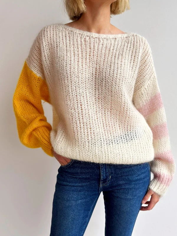 Amira Pullover - Yellow/ White/ Light Pink