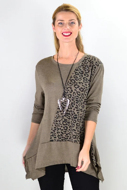 Animal Print Brown Tunic Top