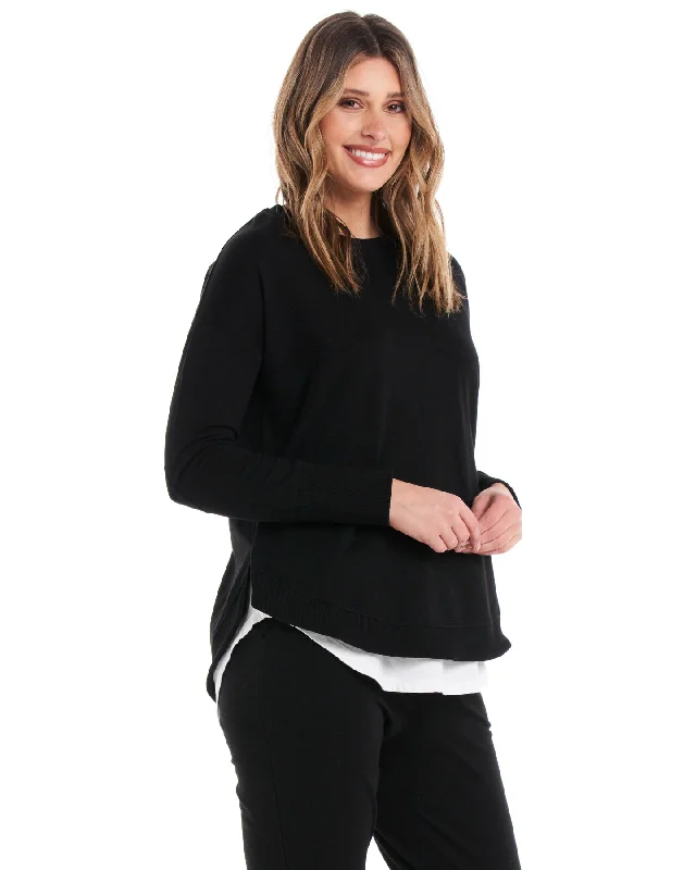 Betty Basics Lucy French Terry Sweat Black