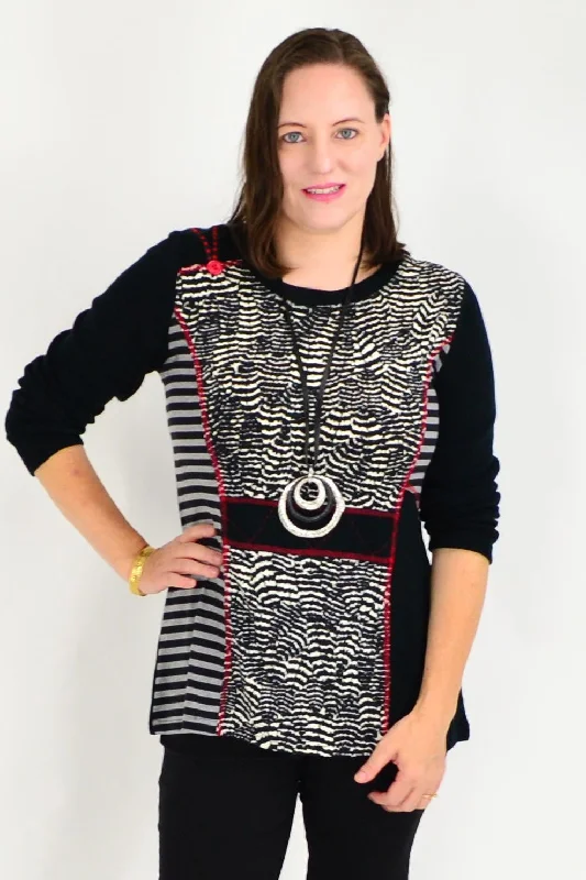 Black White Pumbaa Tunic Top