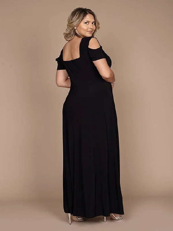 Diamanté Plus Size Gown in Black