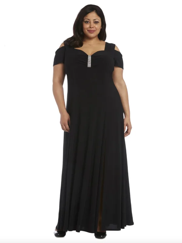 Diamanté Plus Size Gown in Black