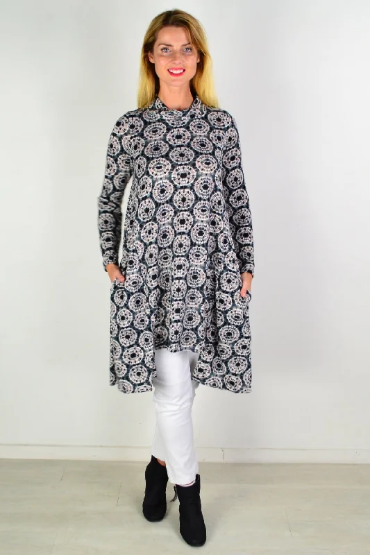 Fleece Spotty Tunic Dress