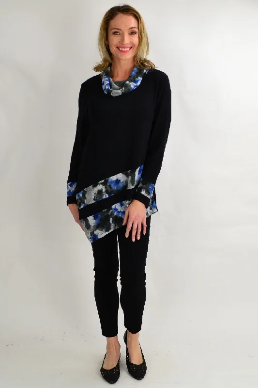 Frans Floral Cowl Neck Tunic Top