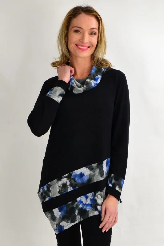 Frans Floral Cowl Neck Tunic Top