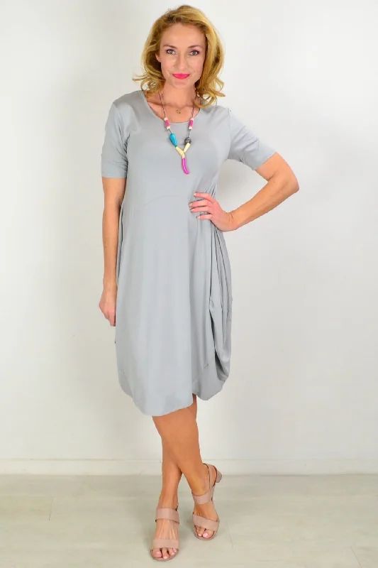 Grey Short Sleeve Modal Tunic Dress