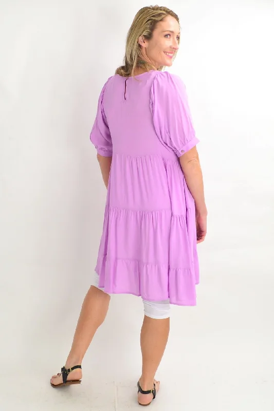 Mauve Classic Tiered Tunic Dress