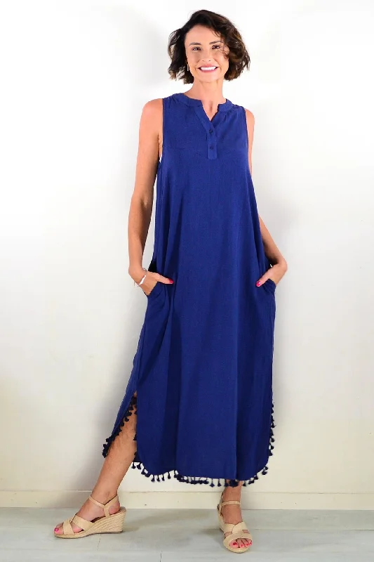 Navy Sleeveless Maxi Dress Tunic