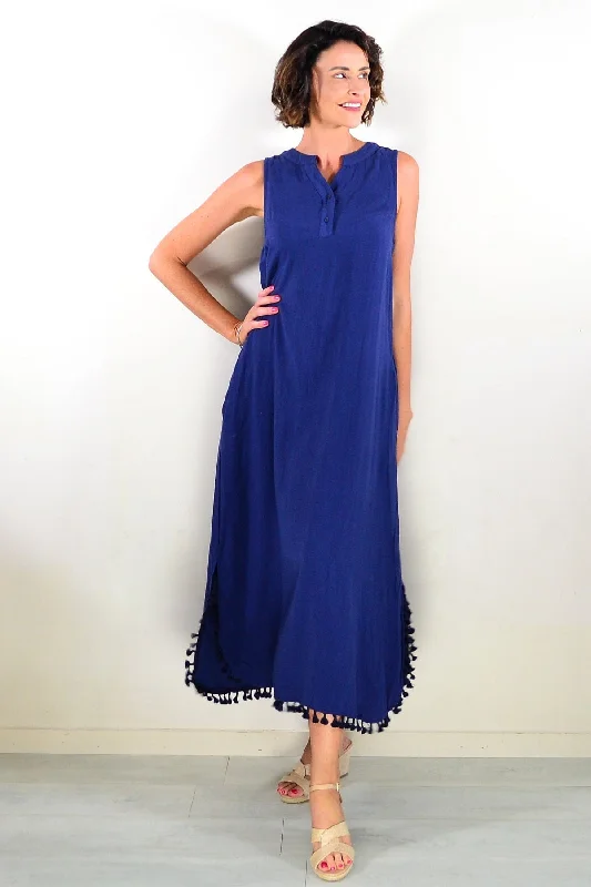 Navy Sleeveless Maxi Dress Tunic