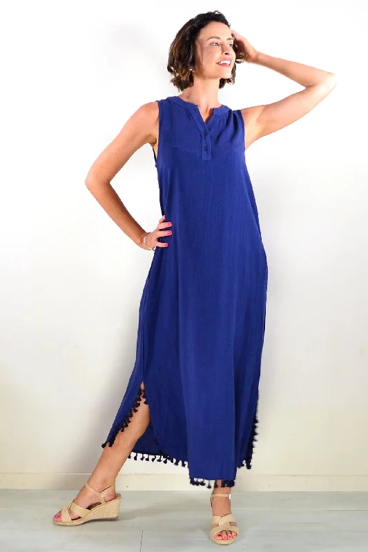 Navy Sleeveless Maxi Dress Tunic