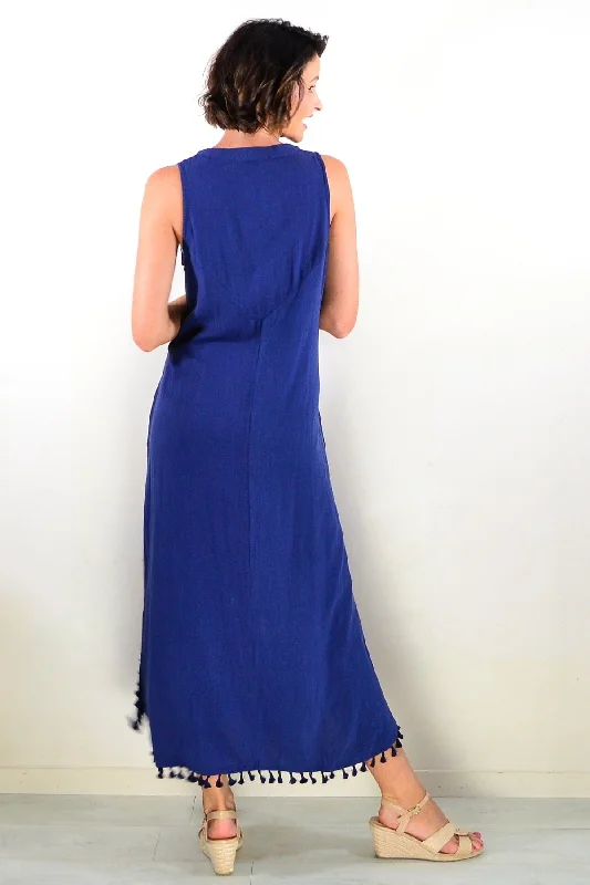 Navy Sleeveless Maxi Dress Tunic