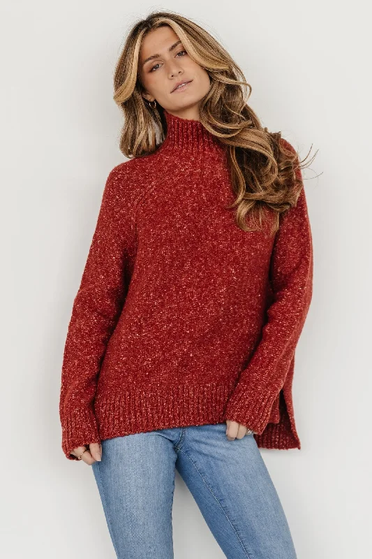 Oaklynn Turtleneck Sweater | Heather Rust