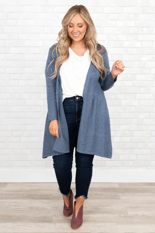 Overthinking It Cardigan, Blue