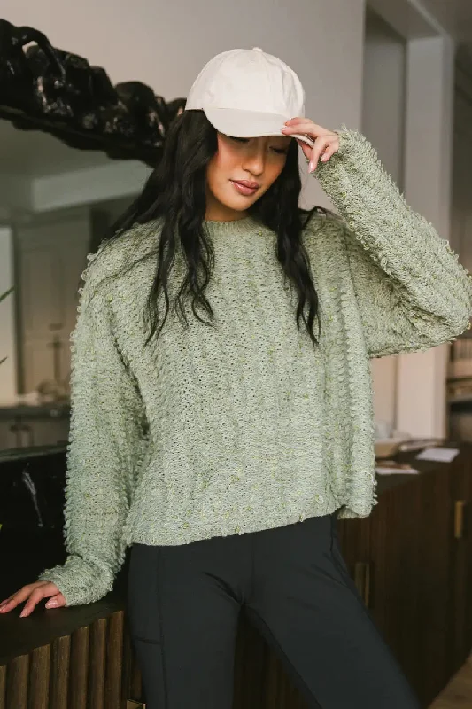 Raegan Fuzzy Sweater in Green