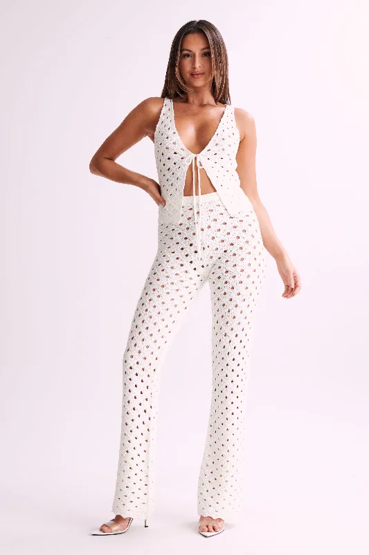 Santana Crochet Pants - Ivory