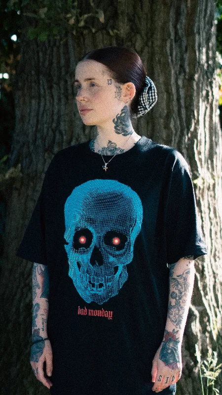 Screen Skull / Front Print Tee Blue