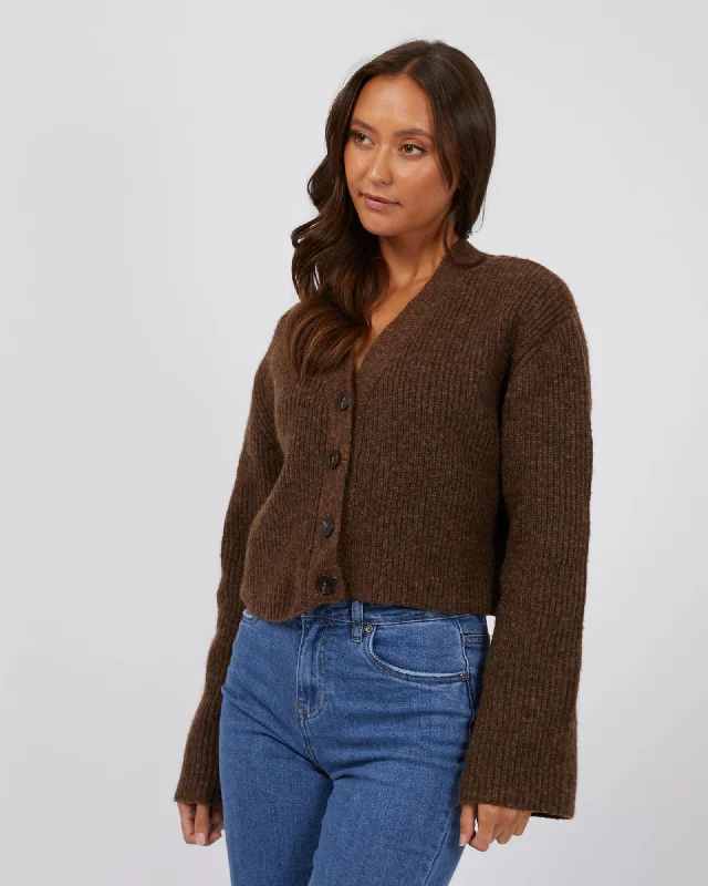 Silent Theory Eden Knit Cardi Brown