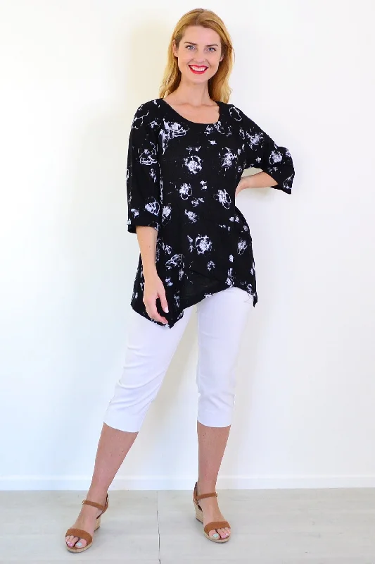 Starburst Linen Blend Tunic Top