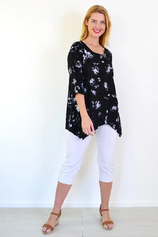 Starburst Linen Blend Tunic Top