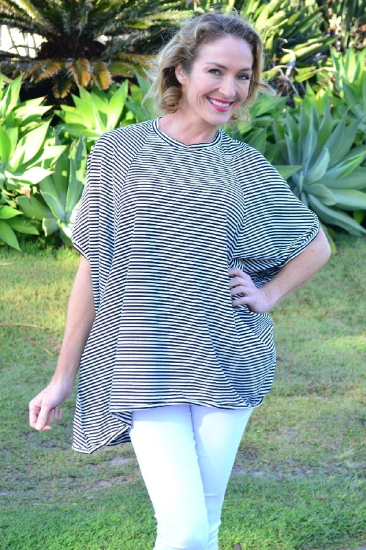 Stripes and Lines Oversized Tunic Top