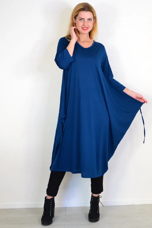 Teal Relaxed Oversized Tunic Dress