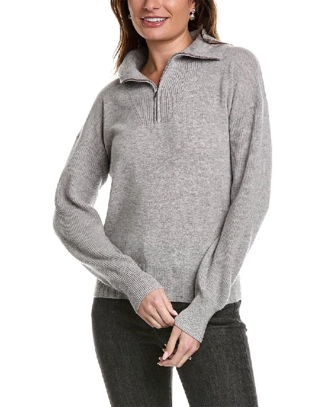 Amicale Cashmere Quarter Zip Cashmere Pullover