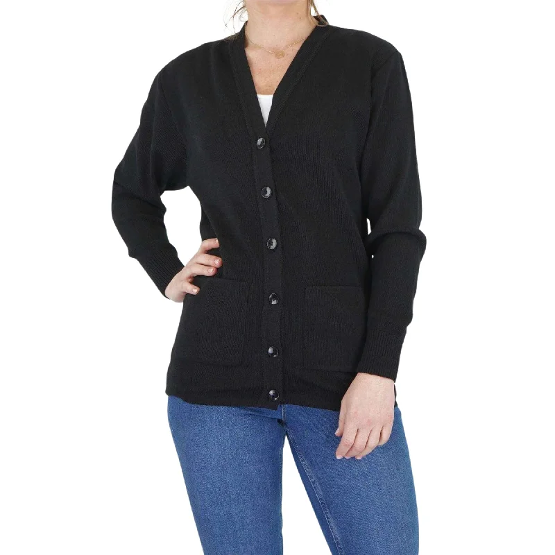 Balmoral Women V-Neck Wool Mix Pocket Button Cardigan