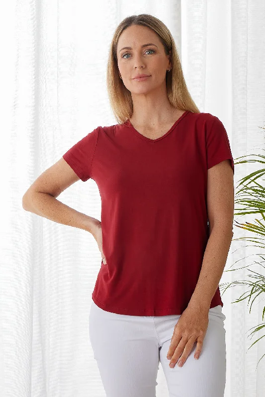 Bamboo Tee - Maroon