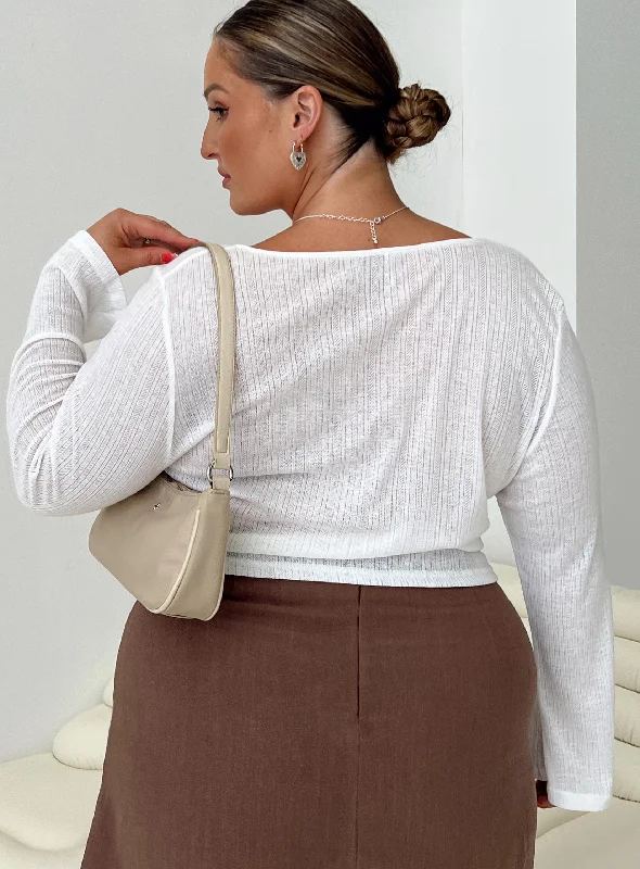 Barbaro Long Sleeve Top White Curve