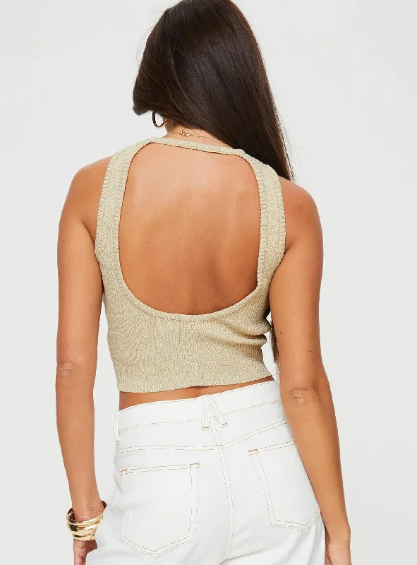 Broder Backless Top Gold