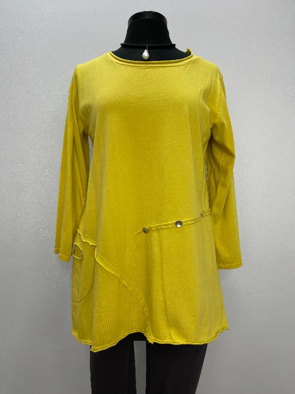 Citrus 3/4 Sleeve Tunic with Raw Edge