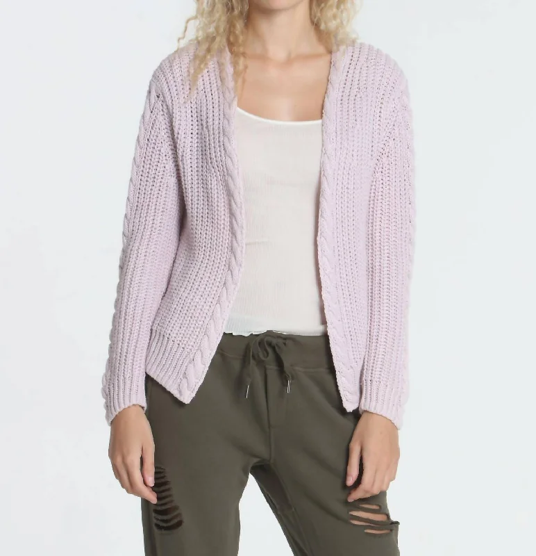 Cool Days Cardigan In Faded Pink