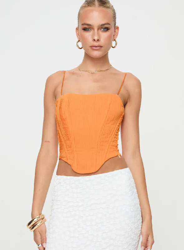 Daintree Plisse Corset Orange