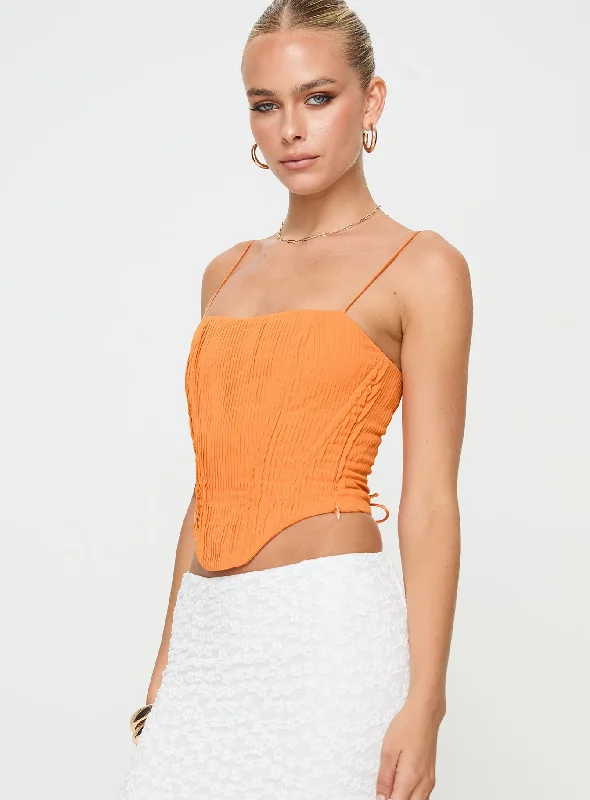 Daintree Plisse Corset Orange