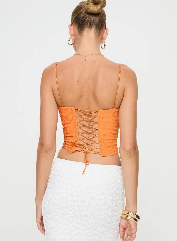 Daintree Plisse Corset Orange