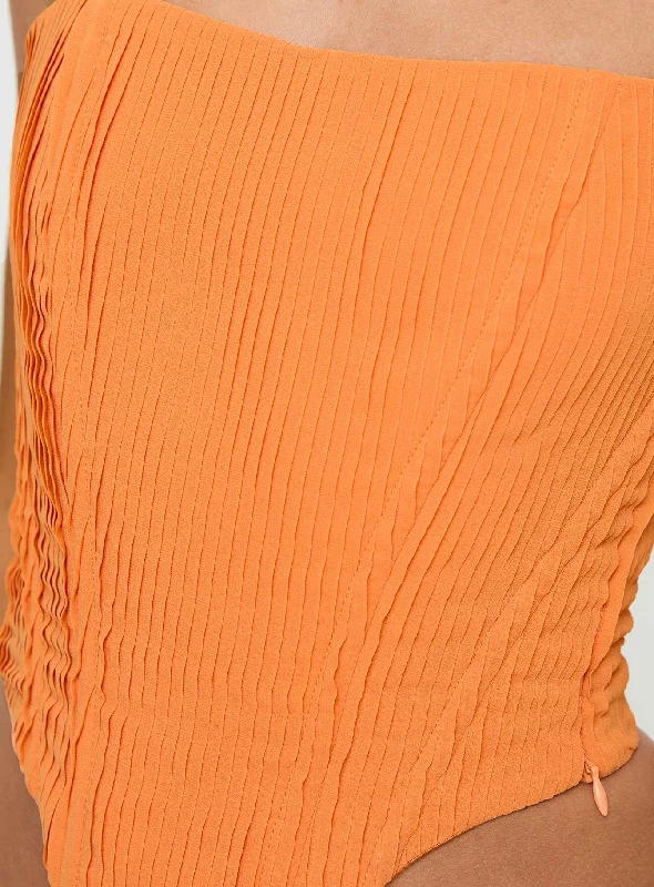 Daintree Plisse Corset Orange